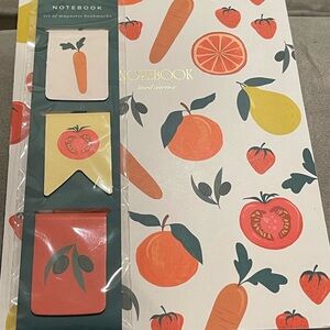 Colorful Fruit and Vegetable Notebook with Magnetic Bookmarks